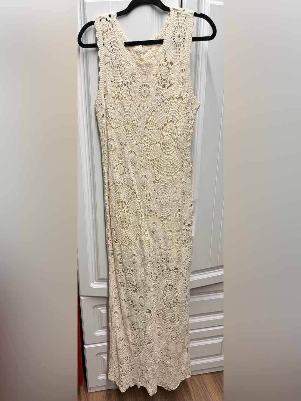 Lumiere Crochet Maxi Skirt in Cream